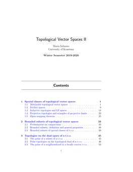 Topological Vector Spaces II