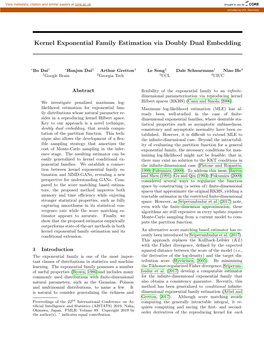 Kernel Exponential Family Estimation Via Doubly Dual Embedding