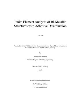 Finite Element Analysis of Bi-Metallic Structures with Adhesive Delamination