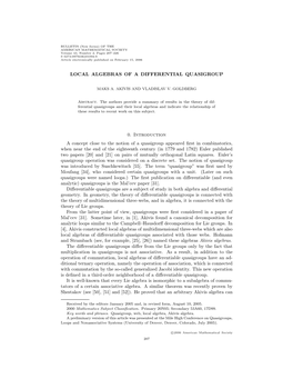 Local Algebras of a Differential Quasigroup 0