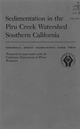 Sedimentation in the Piru Creek Watershed Southern California