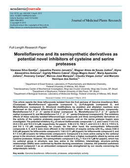 Morelloflavone and Its Semisynthetic Derivatives As Potential Novel Inhibitors of Cysteine and Serine Proteases