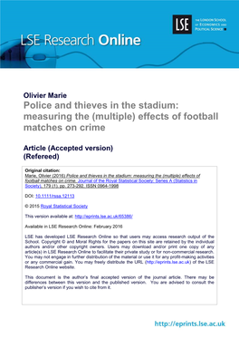 Measuring the (Multiple) Effects of Football Matches on Crime