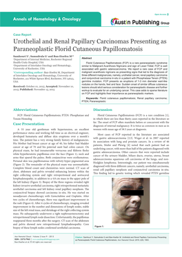 Urothelial and Renal Papillary Carcinomas Presenting As Paraneoplastic Florid Cutaneous Papillomatosis