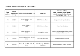 Zoznam Zmlúv Uzatvorených V Roku 2015