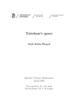 Tsirelson's Space