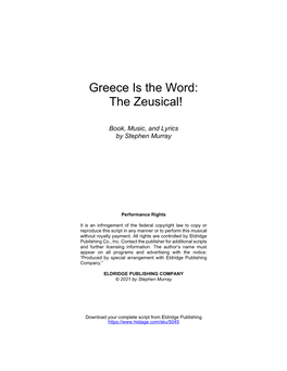 Greece Is the Word: the Zeusical!