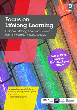 Focus on Lifelong Learning Oldham Lifelong Learning Service Part Time Courses for Adults 2019/20