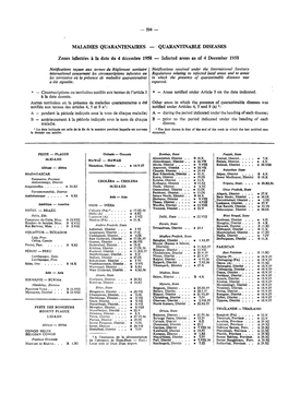 Maladies Quarantenaires — Quakantinable Diseases