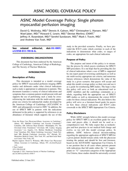 Single Photon Myocardial Perfusion Imaging