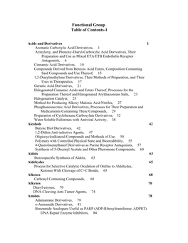 Functional Group Table of Contents-1