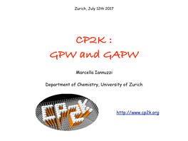 GPW and GAPW