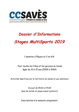 Stages Multisports 2019