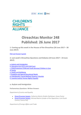 Oireachtas Monitor 248 Published