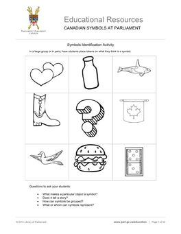 Educational Resources CANADIAN SYMBOLS at PARLIAMENT