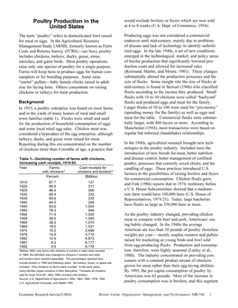 Poultry Production in the United States