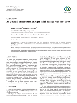 An Unusual Presentation of Right-Sided Sciatica with Foot Drop