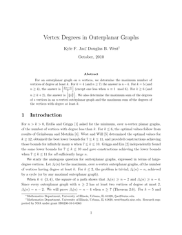 Vertex Degrees in Outerplanar Graphs