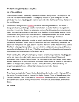 Secondary Plan Table of Contents Templates