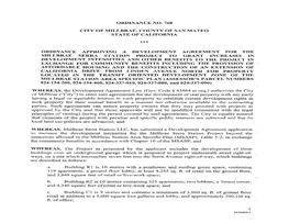 MILLBRAE STATION AREA SPECIFIC PLAN (ASSESSOR's PARCEL NUMBERS 024-154-200, 024-154-460, 024-337-010, 024-337-080, and 024-337-090)