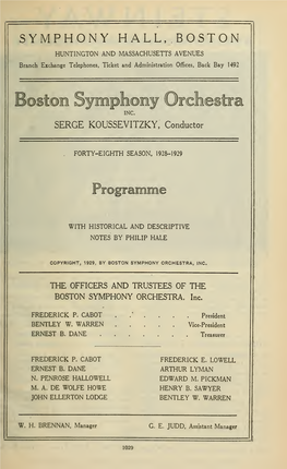 Boston Symphony Orchestra Concert Programs, Season 48,1928-1929
