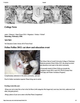 College News Feline Follies 2012