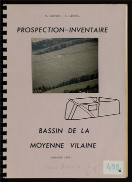 35 Et 56. Le Bassin De La Moyenne Vilaine. Rapport De Prospection