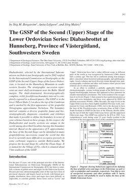 The GSSP of the Second (Upper) Stage of the Lower Ordovician Series: Diabasbrottet at Hunneberg, Province of Västergötland, Southwestern Sweden