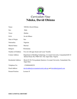 Nduka, David Obinna