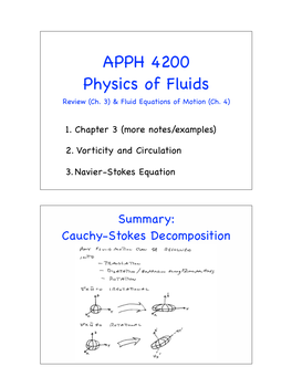 APPH 4200 Physics of Fluids Review (Ch