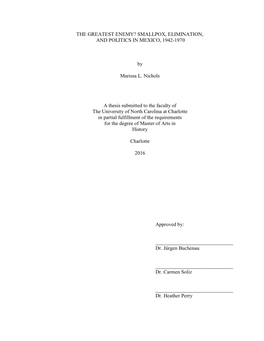 Smallpox, Elimination, and Politics in Mexico, 1942-1970