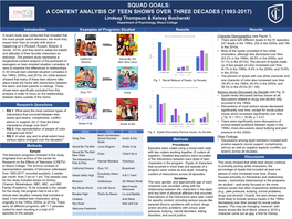 A Content Analysis of Teen Shows Over Three Decades on Television