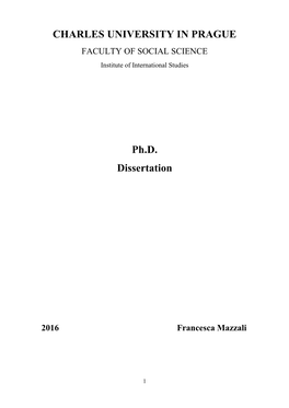 CHARLES UNIVERSITY in PRAGUE Ph.D. Dissertation