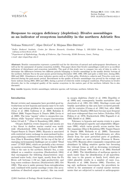 Bivalve Assemblages As an Indicator of Ecosystem Instability in the Northern Adriatic Sea