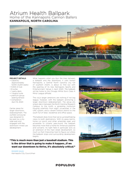 Atrium Health Ballpark, Kannapolis, North Carolina