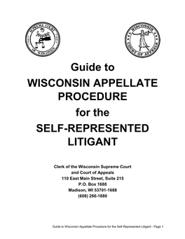 Guide to Appellate Procedure for the Self-Represented Litigant