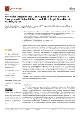 Molecular Detection and Genotyping of Enteric Protists in Asymptomatic Schoolchildren and Their Legal Guardians in Madrid, Spain