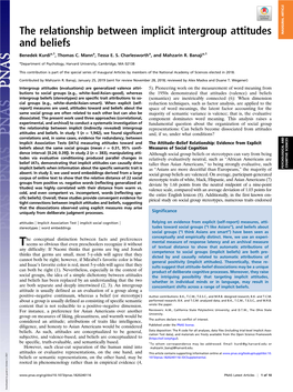 The Relationship Between Implicit Intergroup Attitudes and Beliefs