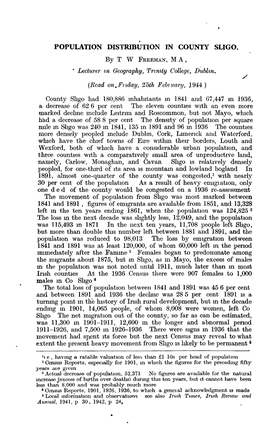 Population Distribution in County Sligo