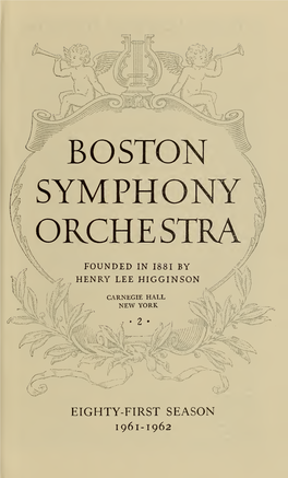 Boston Symphony Orchestra Concert Programs, Season 81, 1961-1962