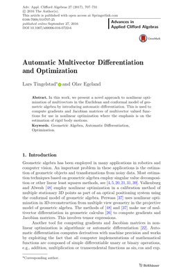 Automatic Multivector Differentiation and Optimization