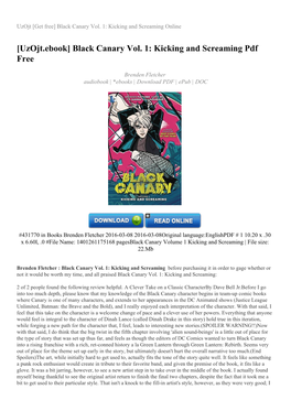 Black Canary Vol. 1: Kicking and Screaming Online