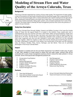 Modeling of Stream Flow and Water Quality of the Arroyo Colorado, Texas