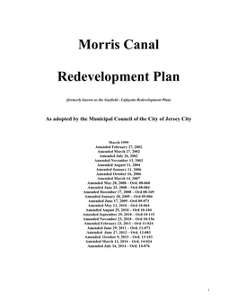 Morris Canal Redevelopment Plan