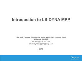 Introduction to LS-DYNA MPP