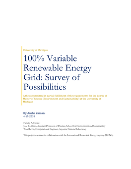 100% Variable Renewable Energy Grid