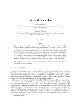 Universal Semiorders