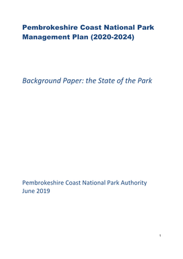 Background Paper: the State of the Park