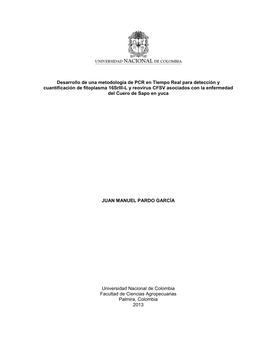 Desarrollo De Una Metodología De PCR En Tiempo Real Para