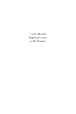 Connectionist Representations of Tonal Music